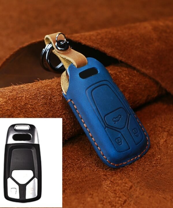 For Audi Series Car Cowhide Leather Key Protective Cover Key Case, A Version 2016-2017, For Audi, A Version