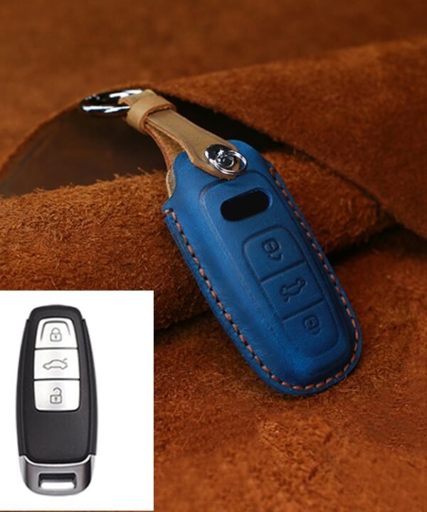 For Audi Series Car Cowhide Leather Key Protective Cover Key Case, C Version 2018 and Above, For Audi, C Version