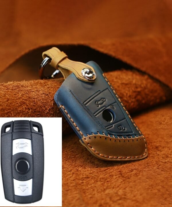 For BMW Blade Style Car Cowhide Leather Key Protective Cover Key Case, Two Keys Version, For BMW, Two Keys Version