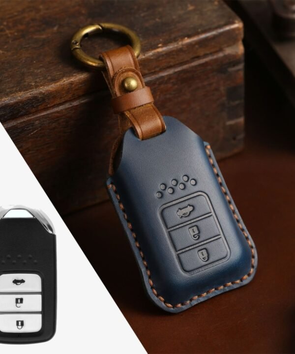 For Honda Car Cowhide Leather Key Protective Cover Key Case, Three Keys Tailgate Version, For Honda, Three Keys Tailgate Version