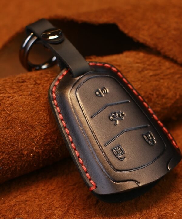 For Cadillac Car Cowhide Leather Key Protective Cover Key Case, Four Keys Version, For Cadillac, Four Keys Version