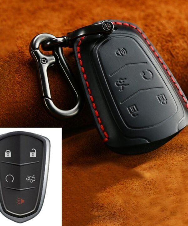 For Cadillac Car Cowhide Leather Key Protective Cover Key Case, Five Keys Version, For Cadillac, Five Keys Version, For Cadillac