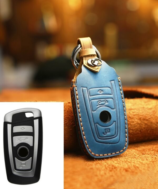 For BMW Old Style Car Cowhide Leather Key Protective Cover Key Case, Three Keys Version, For BMW Old Style, Three Keys Version