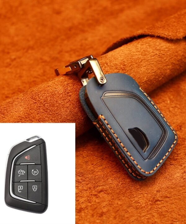 For Cadillac New Style Car Cowhide Leather Key Protective Cover Key Case, For Cadillac