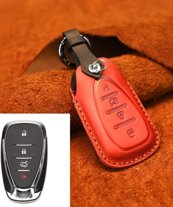 For Chevrolet Car Cowhide Leather Key Protective Cover Key Case, Four Keys Version, For Chevrolet, Four Keys Version
