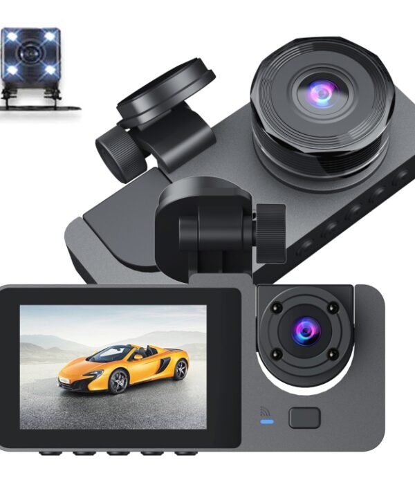 A2 Triple Lens Car Dash Camera Driving Recorder, A2 (Black), A2 (Gold)