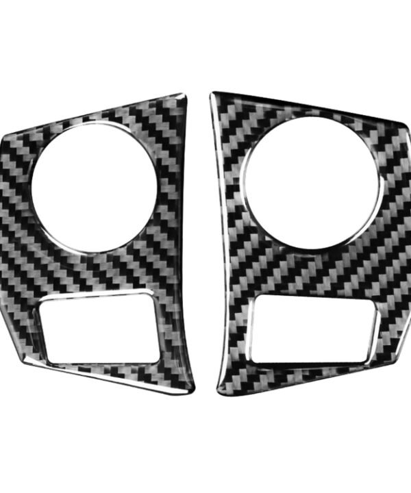 Car Carbon Fiber Steering Wheel Button Frame Decorative Sticker for Toyota Corolla / Levin 2014-2018, Left and Right Drive Universal