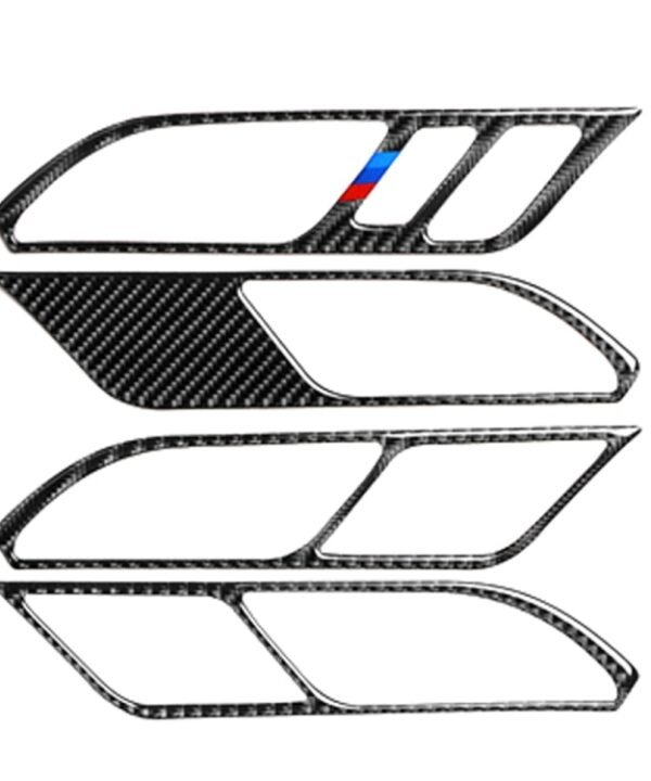 Car Carbon Fiber Inner Door Handle 3-color Decorative Sticker for BMW G01 X3 2018-2020 / G02 X4 2019-2020, Left Drive