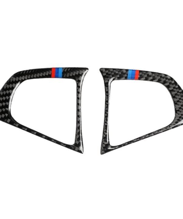 2 in 1 Car Carbon Fiber Steering Wheel Button 3-color B Decorative Sticker for BMW G01 X3 2018-2020 / G02 X4 2019-2020, Left and Right Drive Universal