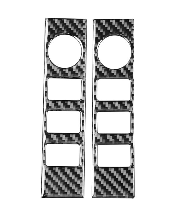 2 PCS / Set Carbon Fiber Car Central Control Volume Switch Decorative Sticker for Toyota Tundra 2014-2018, Left Right Driving Universal