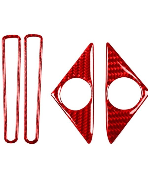 4 PCS / Set Carbon Fiber Car Door Horn + Window Air Outlet Decorative Sticker for Nissan GTR R35 2008-2016, Left and Right Driving Universal, Door Horn + Window Air Outlet