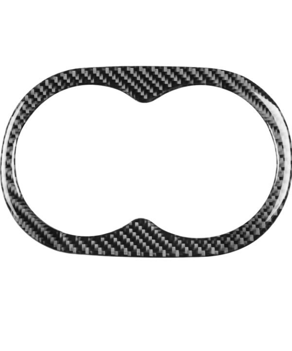 Carbon Fiber Car Rear Handrail Cup Holder Decorative Sticker for Dodge Challenger 2015 to Now, Left Driving