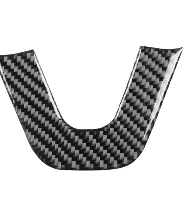 Carbon Fiber Car Steering Wheel Chin Decorative Sticker for Dodge Challenger 2015 to Now, Left Driving