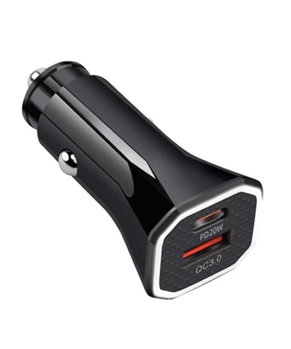 PD + QC3.0 Car 2 in 1 Square Fast Charger Car Cigarette Lighter, Car Square Charger
