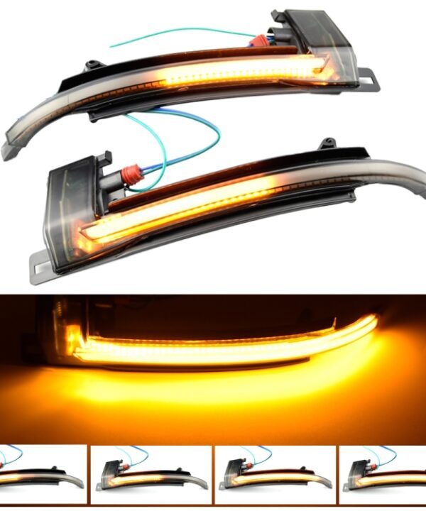 1 Pair For Audi A4 B8 Car Dynamic LED Turn Signal Light Rearview Mirror Flasher Water Blinker, For Audi A4 B8