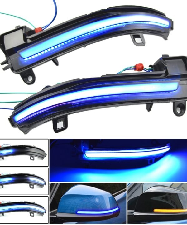 1 Pair For BMW 3 Series F20 Car Dynamic LED Turn Signal Light Rearview Mirror Flasher Water Blinker