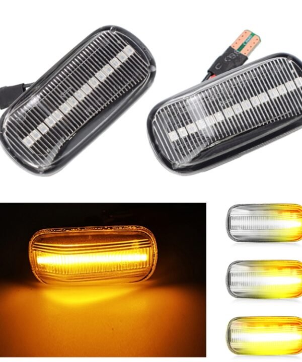 2pcs For Honda Civic 2001-2015 Car Dynamic LED Fender Side Light 34301-S5H-T02, For Honda Civic 2001-2015 (Transparent), For Honda Civic 2001-2015 (Transparent Black)