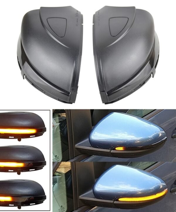 1 Pair For Volkswagen Golf 6 MK6 Car Dynamic LED Turn Signal Light Rearview Mirror Flasher Water Blinker, without Hole
