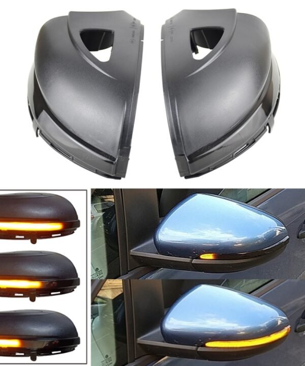 1 Pair For Volkswagen Golf 6 MK6 Car Dynamic LED Turn Signal Light Rearview Mirror Flasher Water Blinker, with Hole