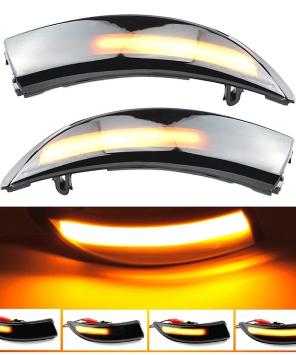 1 Pair For Ford Fiesta 2008-2017 Car Dynamic LED Turn Signal Light Rearview Mirror Flasher Water Blinker, For Ford Fiesta 2008-2017 (Transparent Black)
