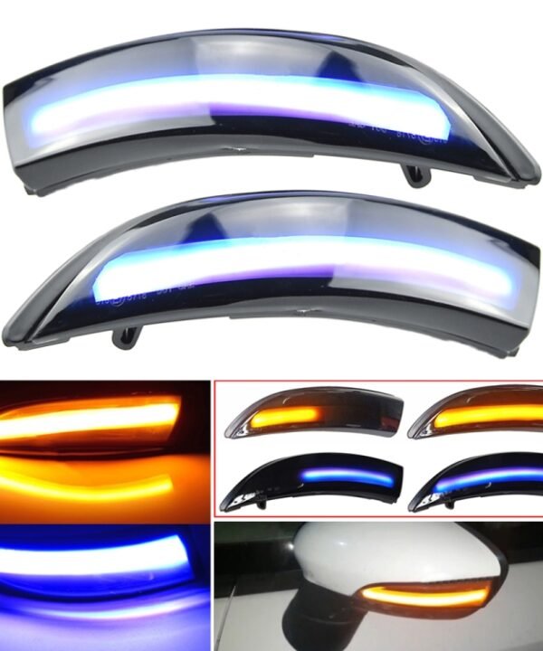 1 Pair For Ford Fiesta 2008-2017 Car Dynamic LED Turn Signal Light Rearview Mirror Flasher Water Blinker