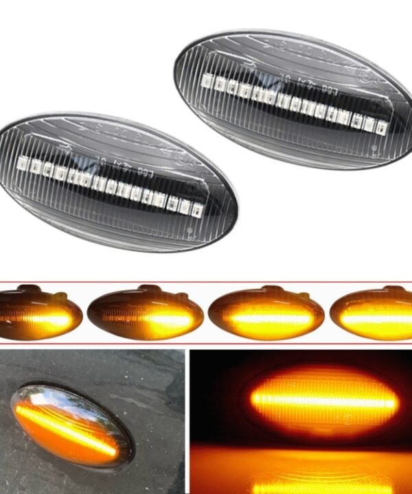 2pcs For Suzuki Grand Vitara JT 2005-2012 Car Dynamic LED Fender Side Light, For Suzuki Grand Vitara JT 2005-2012 (Transparent), For Suzuki Grand Vitara JT 2005-2012 (Transparent Black)