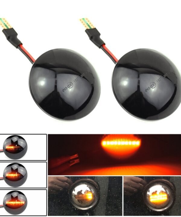 2pcs For Land Rover Range Rover L322 2002-2012 Car Dynamic LED Fender Side Light, For Land Rover Range Rover L322 2002-2012, For Land Rover Range Rover L322 2002-2012 (Transparent Black)