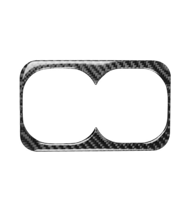 Car Carbon Fiber Rear Center Armrest Cup Holder Decorative Sticker for Mitsubishi Lancer EVO 2008-2015, Left and Right Drive Universal