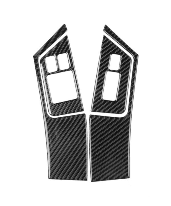 4 PCS Car Carbon Fiber Window Lift Button Panel Decorative Sticker for Nissan GTR R35 2008-2016, Left Drive