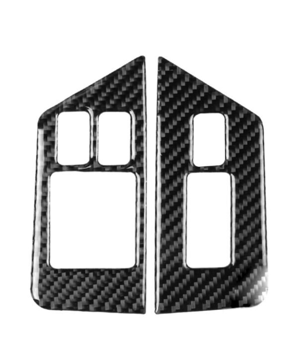2 PCS Car Carbon Fiber Window Lift Defogger Button Decorative Sticker for Nissan GTR R35 2008-2016, Left Drive