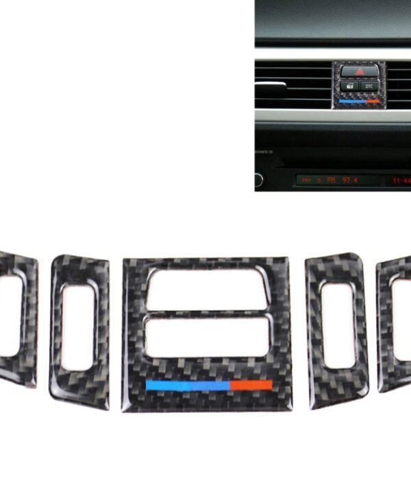5 PCS Low Matching Carbon Fiber Car Air Outlet Decorative Sticker for BMW E90 / E92 / E93 2005-2012