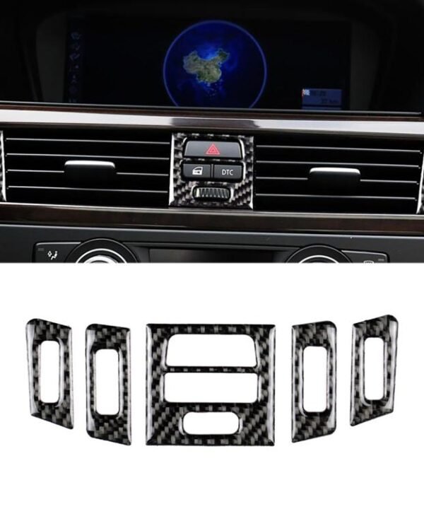 5 PCS High Matching Carbon Fiber Car Air Outlet Decorative Sticker for BMW E90 / E92 / E93 2005-2012