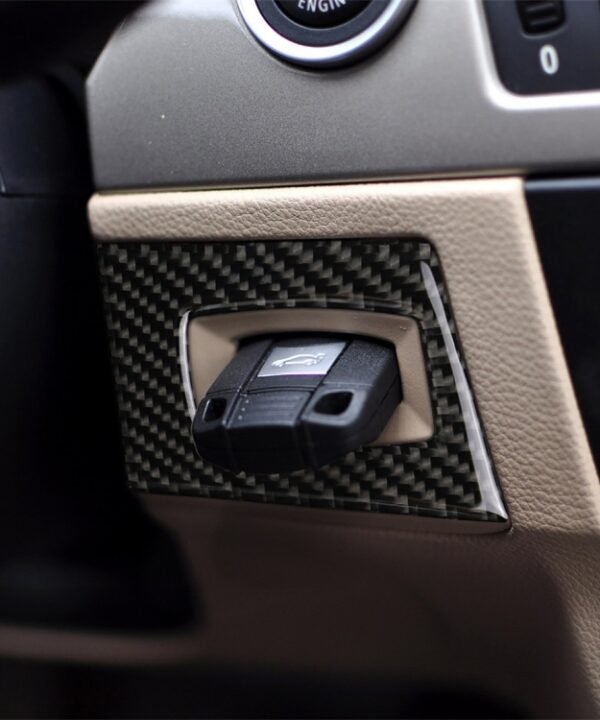 Carbon Fiber Car Left Driving Ignition Switch Decorative Sticker for BMW E90 / E92 2005-2012