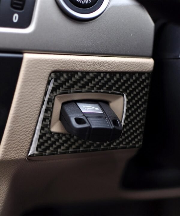 Carbon Fiber Car Right Driving Ignition Switch Decorative Sticker for BMW E90 / E92 2005-2012