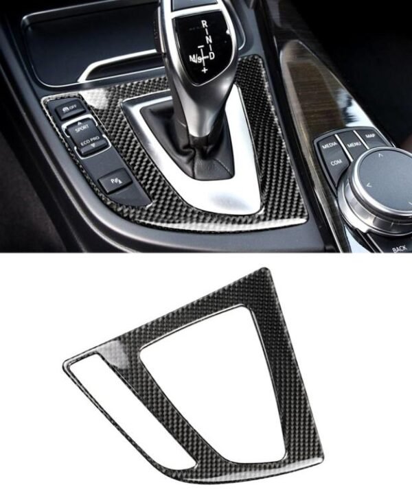 Carbon Fiber Car Gear Panel Decorative Sticker for BMW (F30) 2013-2017 / (F34) 2013-2017, Sutible for Left Driving