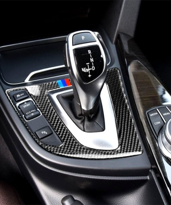 Three Color Carbon Fiber Car Gear Panel Decorative Sticker for BMW (F30) 2013-2017 / (F34) 2013-2017, Sutible for Left Driving