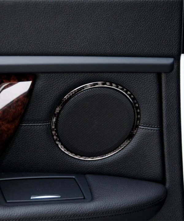 Carbon Fiber Car Horn Circle Decorative Sticker for BMW E90 / E84 / 320i / 325i