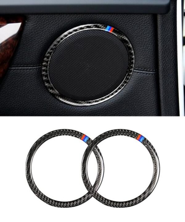 Three Color Carbon Fiber Car Horn Circle Decorative Sticker for BMW E90 / E84 / 320i / 325i