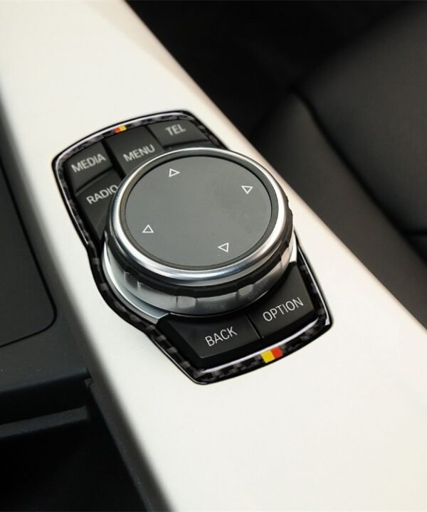 Orange Red Color Carbon Fiber Car Multimedia Frame Decorative Sticker for BMW X3 / X4 / X5 / X6 / F07 / F10 / F15 / F16 / F20 / F25 / F26 / F30 / F34