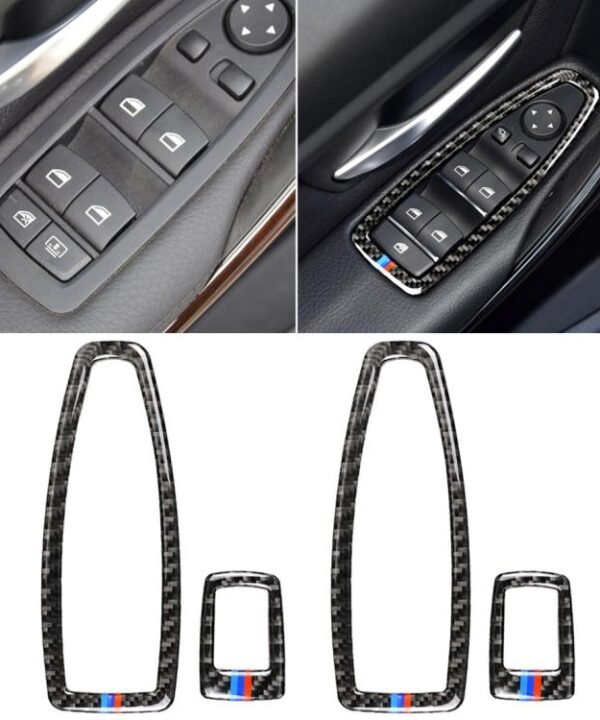 Three Color Carbon Fiber Car Lifting Panel Decorative Sticker for BMW F20 / F21 2012-2016 / F30 2013-2015 / F34 2013-2016