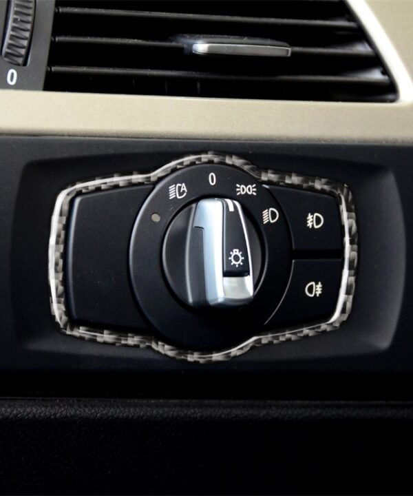 Carbon Fiber Car Headlight Switch Decorative Sticker for BMW E90 / E92 / E93 2005-2012 / 320i / 325i, Thin Version