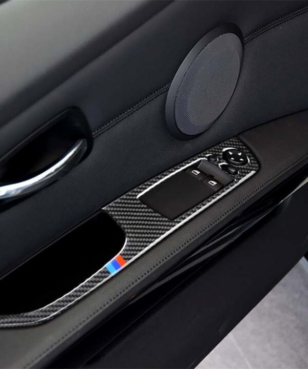2 PCS Three Color Carbon Fiber Car Left Driving Lifting Panel Decorative Sticker for BMW E92 2005-2012, Diameter: 40.4cm