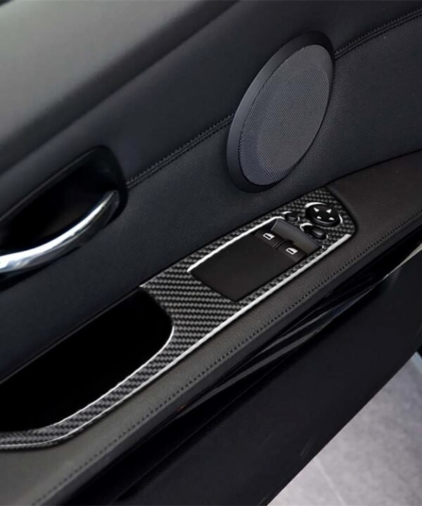 2 PCS Carbon Fiber Car Left Driving Lifting Panel Decorative Sticker for BMW E92 2005-2012, Diameter: 40.4cm