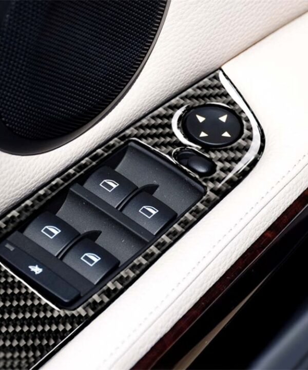 4 PCS Three Color Carbon Fiber Car Left Driving Lifting Panel Decorative Sticker without Folding for BMW E90 / 320i / 325i, Diameter: 35.8cm