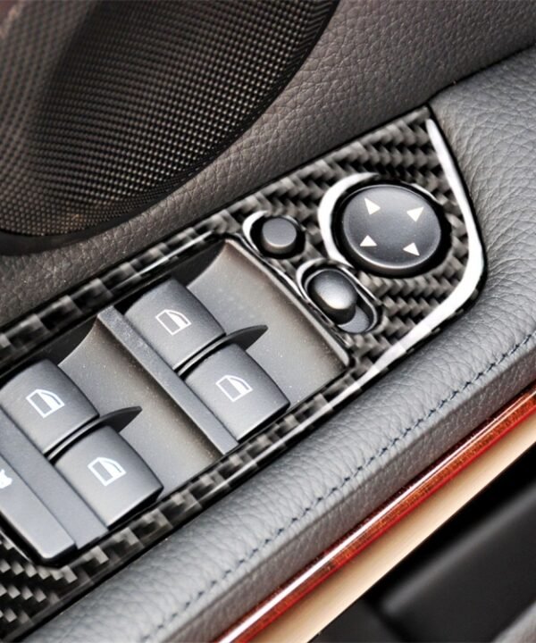 4 PCS Three Color Carbon Fiber Car Left Driving Lifting Panel Decorative Sticker with Folding for BMW E90 / 320i / 325i, Diameter: 37.8cm