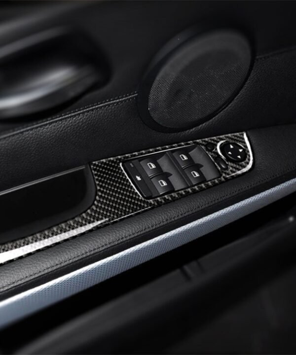 4 PCS Carbon Fiber Car Left Driving Lifting Panel Decorative Sticker with Folding for BMW E90 / 320i / 325i, Diameter: 37.8cm