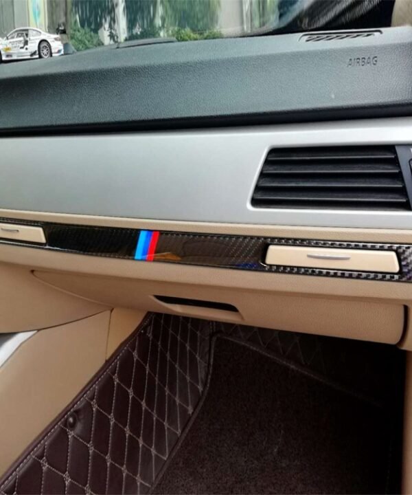 Three Color Carbon Fiber Car Left Driving Middle Control Decorative Sticker for BMW E90 / E92 / E93 2005-2012