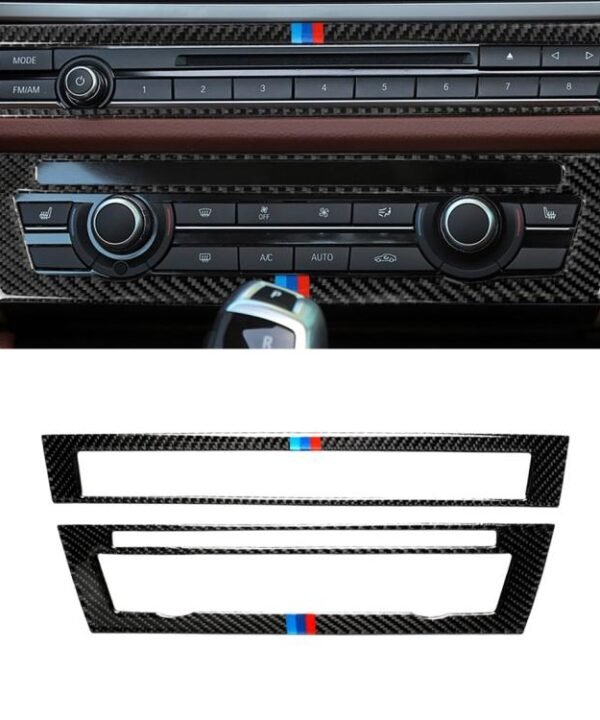 Three Color Carbon Fiber Car CD Panel Decorative Sticker for BMW 5 Series F10 2011-2017, CD Panel(Three Color), CD Panel