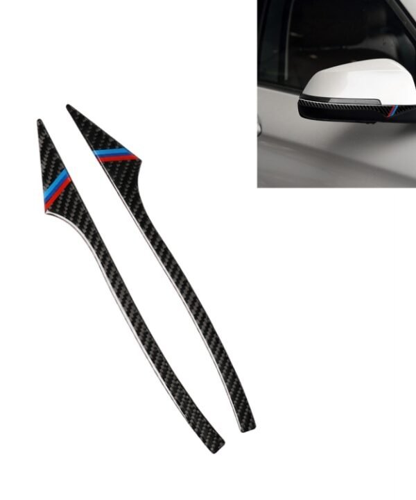 Three Color A Carbon Fiber Car Rearview Mirror Bumper Strip Decorative Sticker for BMW 5 Series E60 2008-2010 / F10 2011-2017 /  F07 2010-2015 /  F01 2010-2015, Rearview Mirror(Three ColorB), Rearview Mirror(Three ColorA), Rearview Mirror