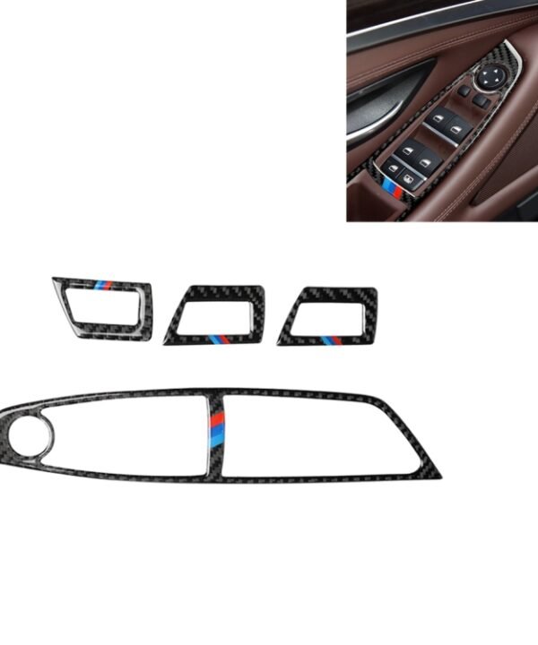 Three Color Carbon Fiber Car Left Driving Lifting Panel Decorative Sticker for BMW 5 Series F10 2011-2018, Left Driving Lifting Panel(Three Color), Left Driving Lifting Panel